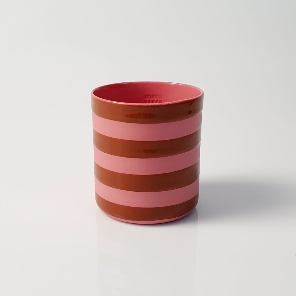 “Striped”Crimson on Pink Maxi